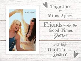 img 4 attached to Long Distance Friendship Gifts: Best Friend Picture Frame with Multiple Collage Frames - Cute Rustic Farmhouse Decor (White Wash - Frame 2)