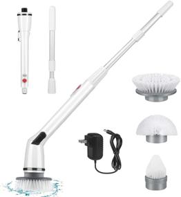 img 4 attached to 2021 New Cordless Power Scrubber Cleaning Brush with 3 Brush Heads for Bathroom Kitchen Tub - Q3 Electric Spin Scrubber