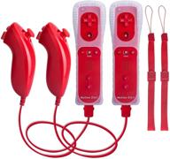 🎮 techken wii controller with nunchuck and motion plus, 2 sets of red: compatible with nintendo wii & wii u - enhanced gaming experience! logo