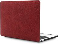 wine red macbook pro 13 inch case 2016-2019 release | bling glitter pu hard shell cover by oneget logo