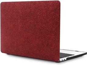 img 4 attached to Wine Red MacBook Pro 13 Inch Case 2016-2019 Release | Bling Glitter PU Hard Shell Cover by OneGET