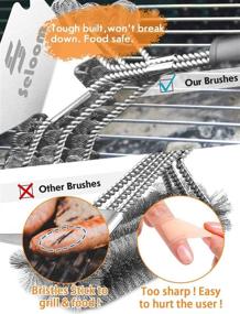 img 2 attached to 🍖 Seloom Bristle-Free Grill Brush and Scraper with Oil Brush - Safe BBQ Grill Cleaner - 17 Inch Stainless Steel Tools - Perfect Barbecue Accessories