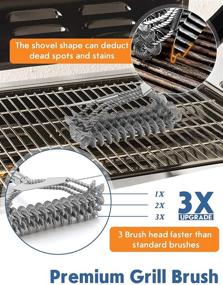 img 3 attached to 🍖 Seloom Bristle-Free Grill Brush and Scraper with Oil Brush - Safe BBQ Grill Cleaner - 17 Inch Stainless Steel Tools - Perfect Barbecue Accessories