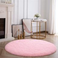 🎀 goideal round fluffy area rug: pink soft shaggy rug for bedroom, nursery room décor, 4ft diameter logo