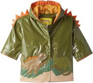 🌧️ boys' all-weather raincoat - kidorable green dinosaur with fun dino spikes and volcano design logo