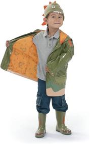 img 1 attached to 🌧️ Boys' All-Weather Raincoat - Kidorable Green Dinosaur with Fun Dino Spikes and Volcano Design