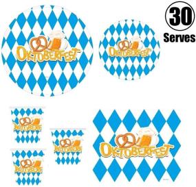 img 1 attached to 🍻 30-Serving Oktoberfest Party Pack: 9" Dinner Plates, 7" Dessert Plates, 12 oz Cups, 3 Ply Napkins