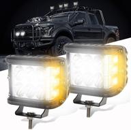 🚨 enhance visibility and safety with pseqt dual side shooter led offroad strobe light pods logo