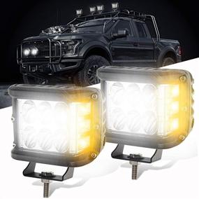 img 4 attached to 🚨 Enhance Visibility and Safety with PSEQT Dual Side Shooter LED Offroad Strobe Light Pods