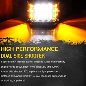 img 2 attached to 🚨 Enhance Visibility and Safety with PSEQT Dual Side Shooter LED Offroad Strobe Light Pods