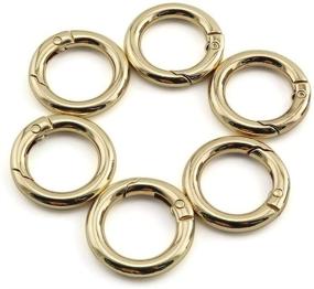 img 4 attached to JCBIZ 6pcs 19x29mm Round Spring Snap Hooks Clip DIY Accessories for Handbag Purse Shoulder Strap Key Chains Buckle Zinc Alloy Circle Round Metal Spring Key Ring- Gold