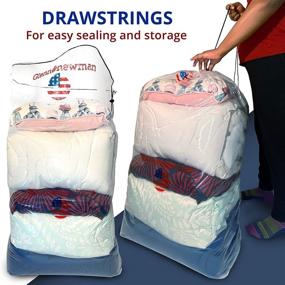 img 2 attached to 🛍️ Dust-Free Drawstring Bags for Packing and Storing: Glenn & Newman Clear Plastic Bags, 4 Pack S M L XL - Ideal for Pillows, Clothes, Blankets, Toys! Convenient Travel Organizer for Men and Women