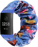 shuyo scrunchies bands: stylish elastic fabric replacements for charge 3 & charge 4, ideal for women & girls logo