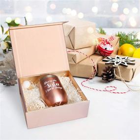 img 2 attached to 🎁 Supkiir Luxury Gift Box Set with Lid - 2 Pack Decorative Storage Boxes for Birthdays, Weddings, Bridal Gifts, Office, Baby Shower Gifts - Rose Gold - Easy Fold & Flat Packaging