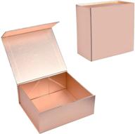 🎁 supkiir luxury gift box set with lid - 2 pack decorative storage boxes for birthdays, weddings, bridal gifts, office, baby shower gifts - rose gold - easy fold & flat packaging logo