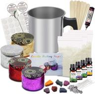 🕯️ complete candle making kit for beginners - includes soy wax, pot, candle wicks, candle dye, glass jar, craft supplies - perfect diy gift set logo