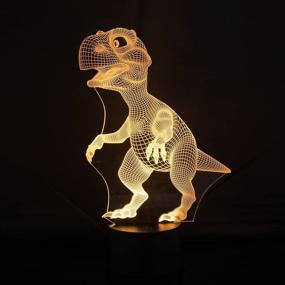 img 1 attached to 🦖 3D Children Kids Night Lamp: Dinosaur Toys for Boys with 7 LED Colors Changing Lighting