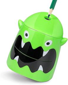 img 4 attached to Green Cute Cartoon Animal Pencil Sharpener – Battery Operated Eagle Monster Design
