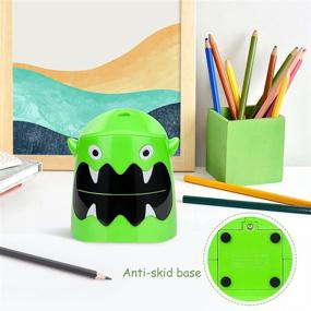 img 1 attached to Green Cute Cartoon Animal Pencil Sharpener – Battery Operated Eagle Monster Design