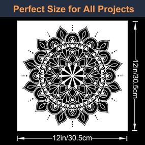 img 3 attached to Enhance Your Space with 6 Pack Mandala Stencils: Beautiful 12 x 12 inch Reusable Templates for Stunning Wall Tiles, Floors, Wood, Fabric, and Furniture