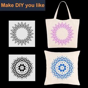 img 2 attached to Enhance Your Space with 6 Pack Mandala Stencils: Beautiful 12 x 12 inch Reusable Templates for Stunning Wall Tiles, Floors, Wood, Fabric, and Furniture