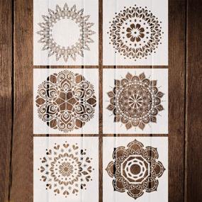 img 4 attached to Enhance Your Space with 6 Pack Mandala Stencils: Beautiful 12 x 12 inch Reusable Templates for Stunning Wall Tiles, Floors, Wood, Fabric, and Furniture