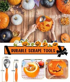 img 3 attached to 🎃 Fenvella Pumpkin Carving Kit: 23 PCS Stainless Steel Pumpkin Carver Set for Safe and Easy DIY Halloween Decorations – Including Stencils for Kids & Adults