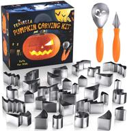 🎃 fenvella pumpkin carving kit: 23 pcs stainless steel pumpkin carver set for safe and easy diy halloween decorations – including stencils for kids & adults logo