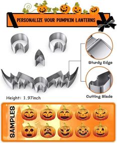 img 2 attached to 🎃 Fenvella Pumpkin Carving Kit: 23 PCS Stainless Steel Pumpkin Carver Set for Safe and Easy DIY Halloween Decorations – Including Stencils for Kids & Adults