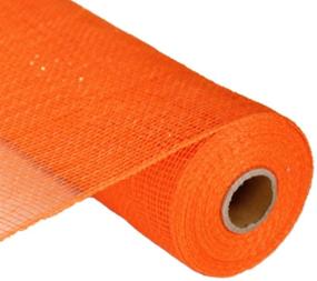 img 1 attached to 🍊 Orange 10 Inch x 30 feet Deco Poly Mesh Ribbon with Orange Foil: RE130120