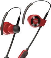 origem hs-3pro bluetooth headphones: wireless sport earphones with hdr audio, strong bass, bluetooth 5.0, mic, ipx5 waterproof - red logo