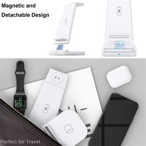 img 1 attached to 🔋 Afurdel 3-in-1 Wireless Charging Station - Fast Charger Stand for iPhone 11/11 Pro Max, XR/XS Max, iWatch 6/5/4/3, AirPods Pro/AirPods 2 (White)