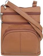 ambercity genuine leather compact crossbody logo