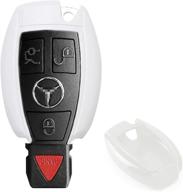 ijdmtoy exact fit gloss metallic pearl white smart remote key fob shell compatible with mercedes-benz c e s m cls clk glk gl class logo