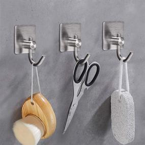 img 3 attached to 🧲 Powerful Adhesive Stainless Steel Hooks - Heavy Duty Stick on Wall Hooks for Hat, Coat, Towel - Ideal for Bathroom, Kitchen, Home, Closet, Cabinet - 4 Pack