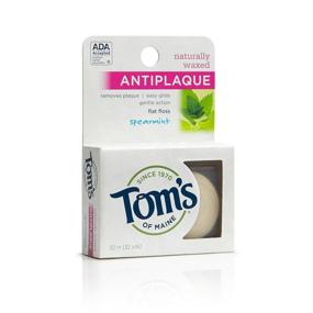 img 1 attached to 🧵 Tom's of Maine Natural Waxed Antiplaque Flat Floss, Spearmint Flavor, 32 yards, Value Pack of 24