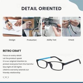 img 1 attached to 👓 Очки Cyxus, блокирующие синий свет - квадратная рамка TR90, прозрачные линзы, компьютерные очки, ультралегкая УФ-защита, снятие усталости глаз