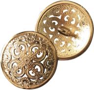 🧵 set of 10 hollow metal sewing buttons - 1 inch (25mm) antique suits buttons for blazer, suits, coat, uniform, jacket, gold - q2023 logo