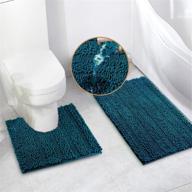 🛀 2-piece bathroom rugs bath mat set in peacock blue - enhancing seo logo