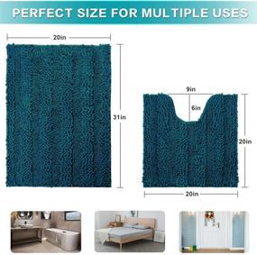 img 2 attached to 🛀 2-Piece Bathroom Rugs Bath Mat Set in Peacock Blue - Enhancing SEO