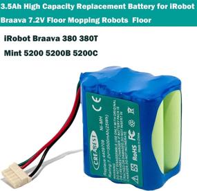 img 1 attached to 🔋 Creabest 7.2V 3500mAh Ni-MH Battery for iRobot Braava 380 380T 390 390T Mint 5200B 5200C Floor Mopping Robots - Replacement Battery for Improved Cleaning Performance