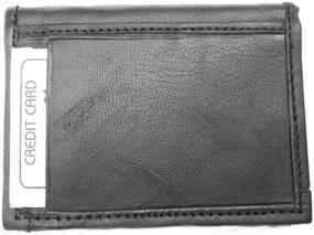 img 1 attached to 👨 Black Leather Bifold Wallet for Men