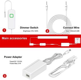 img 1 attached to 💡 Мой плюс Комплект светодиодного подсветки для шкафа - регулируемый свет дневного света белого цвета 6500К, 10Вт, 630 люмен - 3 плагиновых световых планки в упаковке для кухни, шкафа, прилавка, кладовки, полок, стола.