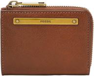 fossil womens mini wallet brown logo
