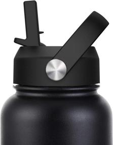 img 1 attached to 🥤 Лид с широким горлом WAPEST для HydroFlask - гибкая замена для крышки Hydro Flask для бутылок объемом 12 унций, 16 унций, 18 унций, 20 унций, 32 унции, 40 унций, 64 унции - улучшите свою Hydroflask с помощью соломинок - Лучшие аксессуары для воды.