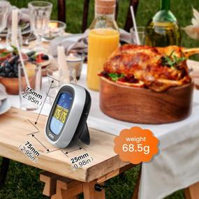 img 1 attached to 🌡 Gemlynn Touchscreen LCD Digital Meat Thermometer with Backlight, Long Probe for Cooking, Oven Deep Fry, Air Fryer, BBQ Grilling, Roast Turkey, Baking, Yogurt