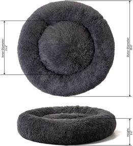 img 2 attached to 🐱 DanceWhale Plush Cat Bed Donut Cuddler - Flurry Warming Round Cushion Mat for Small Medium Large Dogs and Cats, Perfect Indoor Sleeping Bed