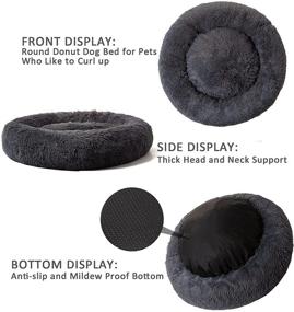 img 1 attached to 🐱 DanceWhale Plush Cat Bed Donut Cuddler - Flurry Warming Round Cushion Mat for Small Medium Large Dogs and Cats, Perfect Indoor Sleeping Bed