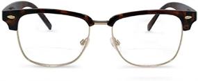 img 2 attached to Metal Clear Bifocal Reading Glasses with Semi Rimless Design