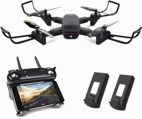 img 4 attached to 📷 Kyerivs Dual Camera Foldable Drone with Live Video, FPV WiFi Quadcopter + Extra Battery - Altitude Hold, One Key Take Off/Landing, 360° Flip, APP Control - 720P HD Cameras